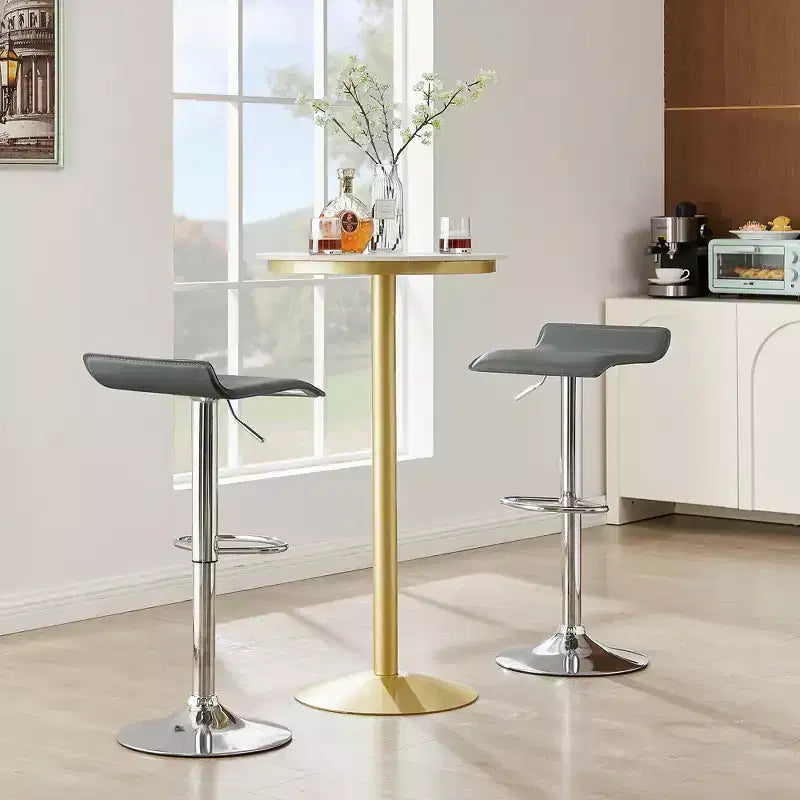 VECELO Lot de 2 tabourets de bar, tabourets de bar de comptoir avec barre pivotante et hauteur réglable, tabourets de bar pour cuisine/bar/salle à manger/salon