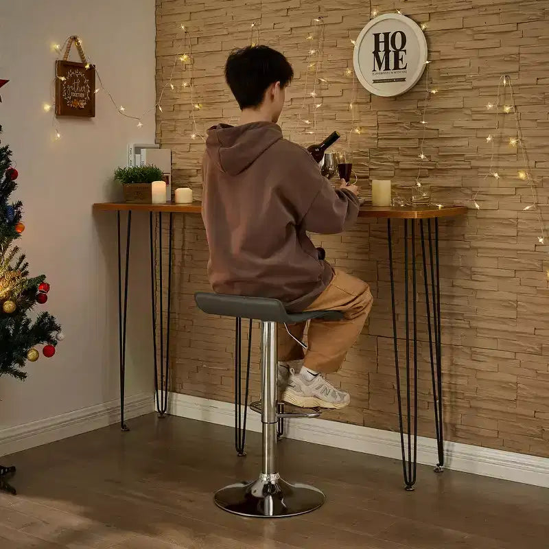 VECELO Lot de 2 tabourets de bar, tabourets de bar de comptoir avec barre pivotante et hauteur réglable, tabourets de bar pour cuisine/bar/salle à manger/salon