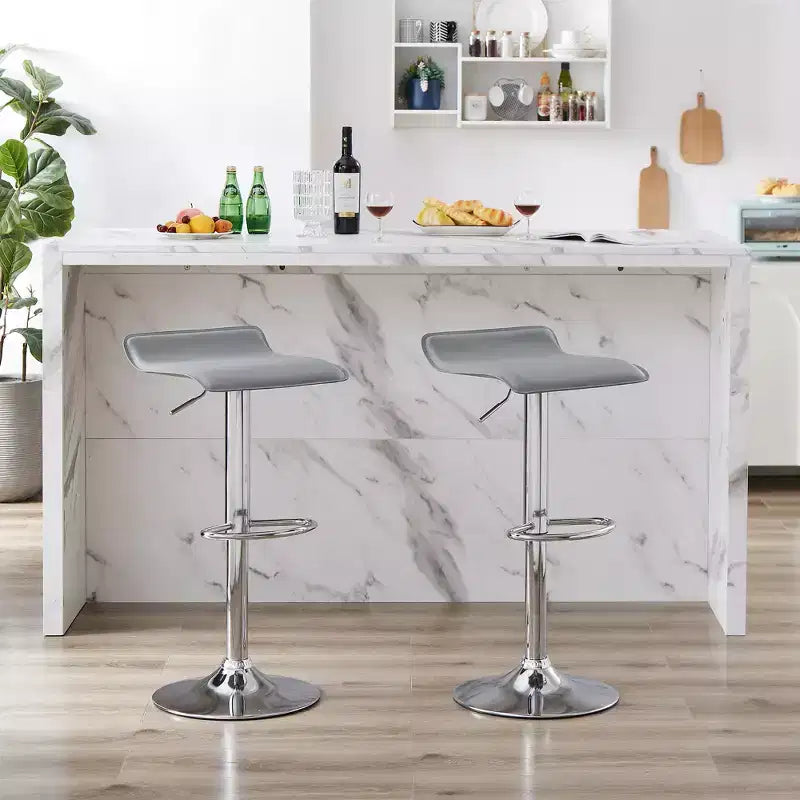 VECELO Lot de 2 tabourets de bar, tabourets de bar de comptoir avec barre pivotante et hauteur réglable, tabourets de bar pour cuisine/bar/salle à manger/salon