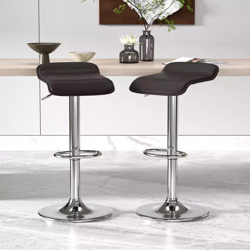 VECELO Lot de 2 tabourets de bar, tabourets de bar de comptoir avec barre pivotante et hauteur réglable, tabourets de bar pour cuisine/bar/salle à manger/salon