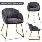 Yaheetech Lot de 2 fauteuils en velours en forme de fleur pour salon et chambre à coucher