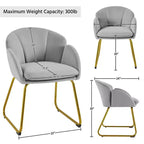 Yaheetech Lot de 2 fauteuils en velours en forme de fleur pour salon et chambre à coucher