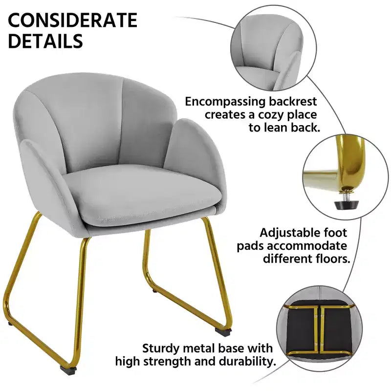 Yaheetech Lot de 2 fauteuils en velours en forme de fleur pour salon et chambre à coucher