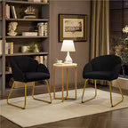 Yaheetech Lot de 2 fauteuils en velours en forme de fleur pour salon et chambre à coucher