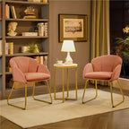 Yaheetech Lot de 2 fauteuils en velours en forme de fleur pour salon et chambre à coucher