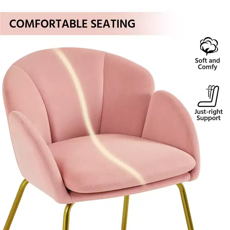 Yaheetech Lot de 2 fauteuils en velours en forme de fleur pour salon et chambre à coucher