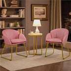 Yaheetech Lot de 2 fauteuils en velours en forme de fleur pour salon et chambre à coucher