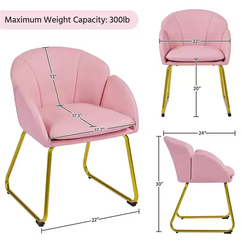 Yaheetech Lot de 2 fauteuils en velours en forme de fleur pour salon et chambre à coucher