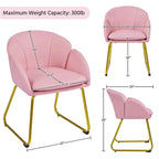 Yaheetech Lot de 2 fauteuils en velours en forme de fleur pour salon et chambre à coucher
