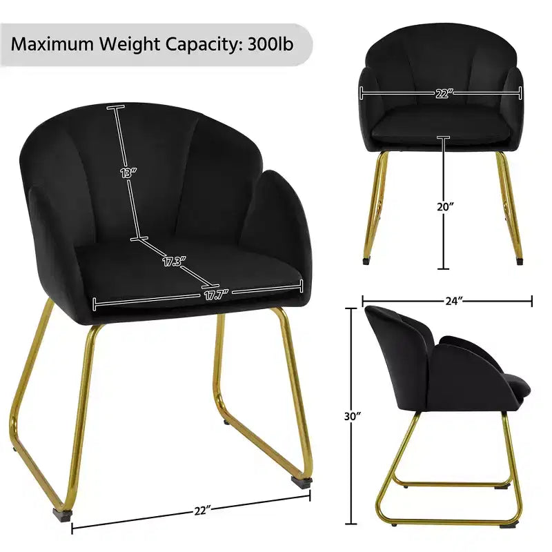 Yaheetech Lot de 2 fauteuils en velours en forme de fleur pour salon et chambre à coucher