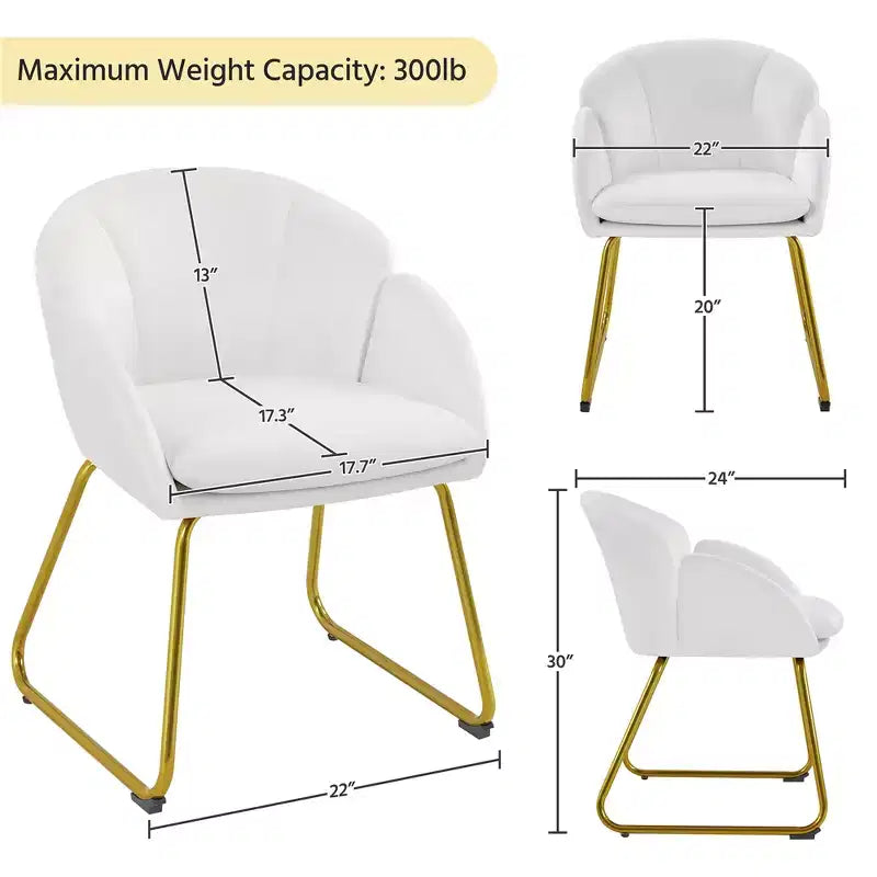 Yaheetech Lot de 2 fauteuils en velours en forme de fleur pour salon et chambre à coucher