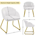 Yaheetech Lot de 2 fauteuils en velours en forme de fleur pour salon et chambre à coucher