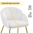 Yaheetech Lot de 2 fauteuils en velours en forme de fleur pour salon et chambre à coucher