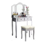 Sanlo Table de Maquillage et Chaise, Or Rose
