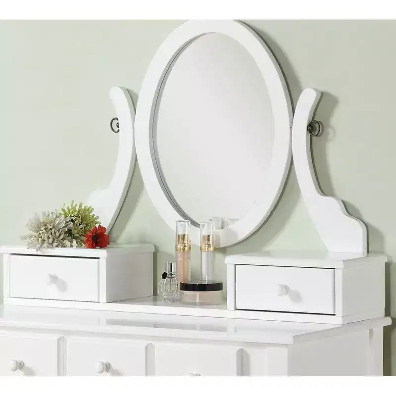 Ensemble table de toilette et chaise Ashley Wood, blanc