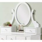 Ensemble table de toilette et chaise Ashley Wood, blanc