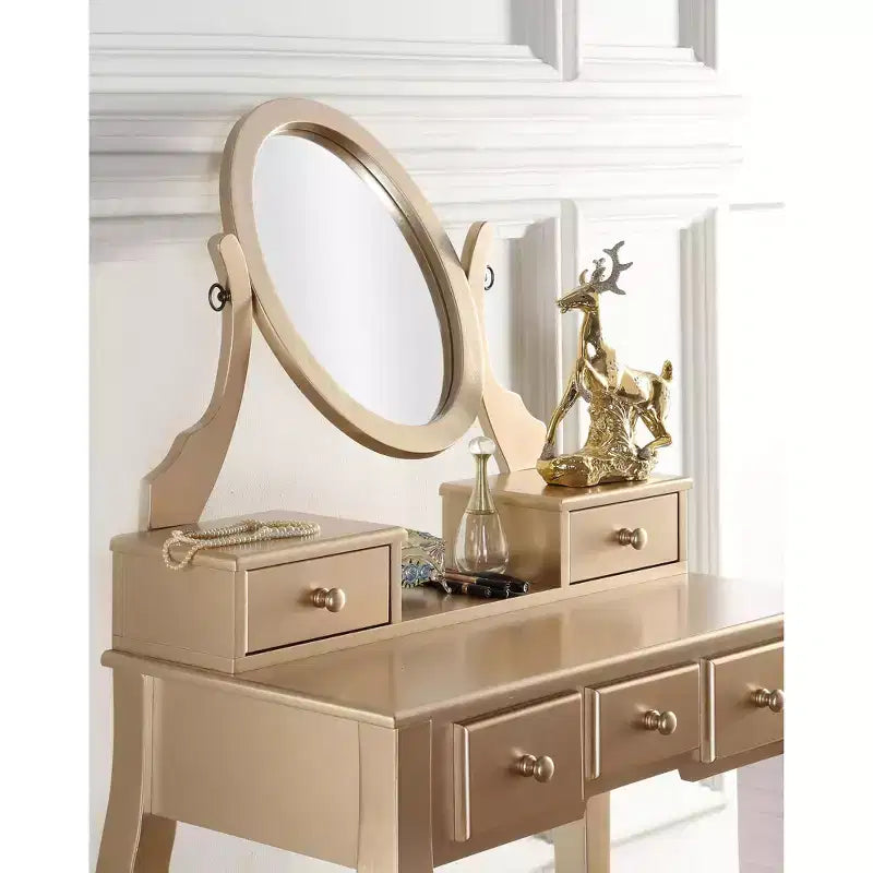 Ensemble table de toilette et chaise Ashley Wood, blanc