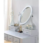 Ensemble table de toilette et chaise Ashley Wood, blanc