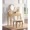 Ensemble table de toilette et chaise Ashley Wood, blanc