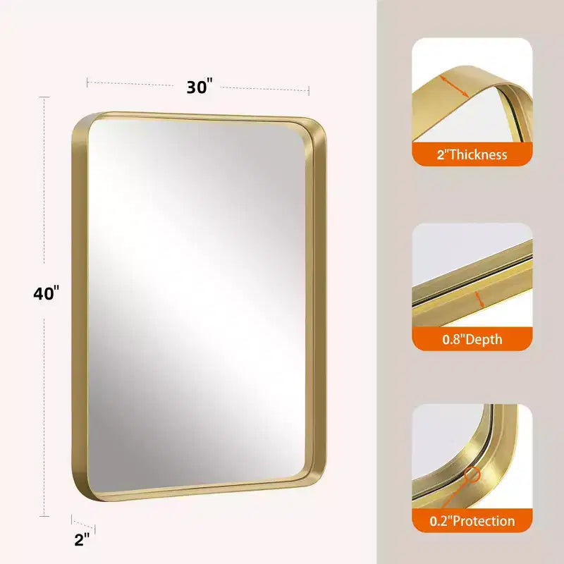 PexFix Miroir mural aluminium bord fin Miroir profond