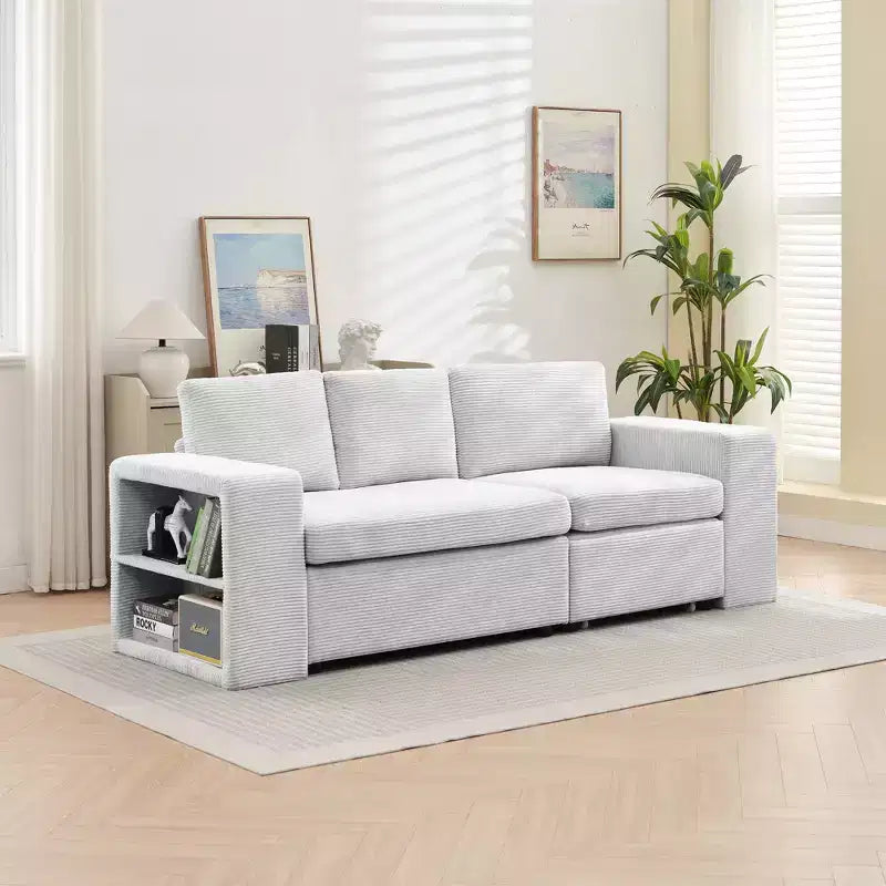 HYLEORY Canapé convertible en L avec lit gigogne, canapé-lit avec méridienne réversible pour salon, appartement, chambre, bureau