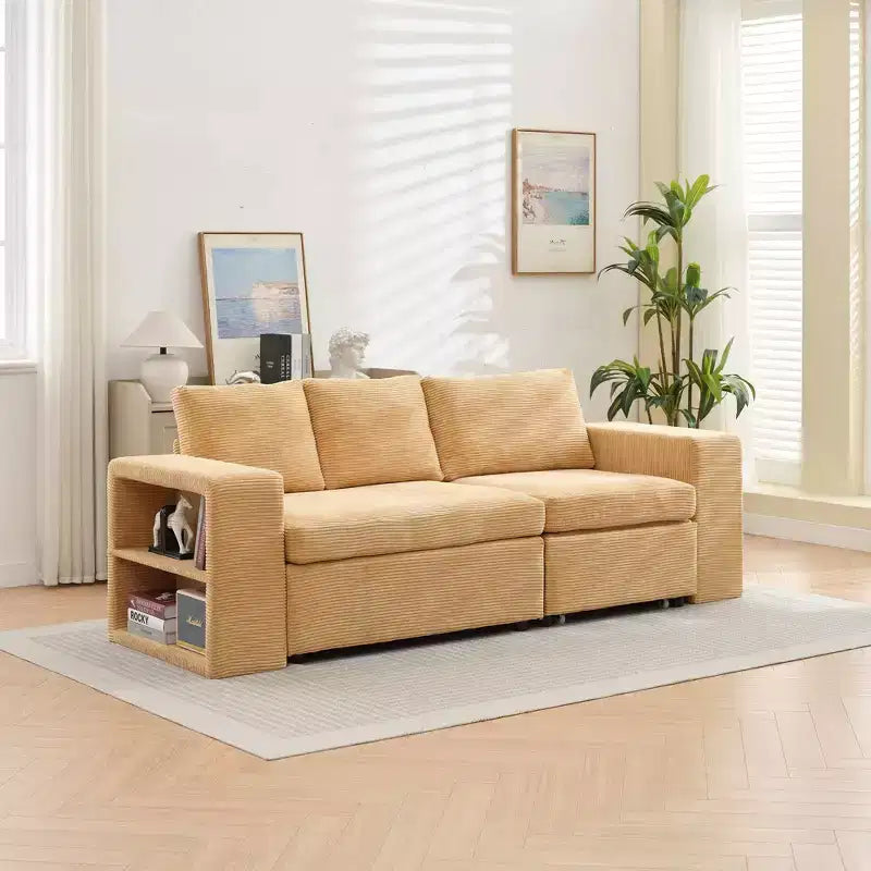 HYLEORY Canapé convertible en L avec lit gigogne, canapé-lit avec méridienne réversible pour salon, appartement, chambre, bureau