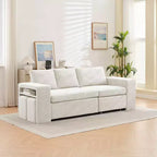 HYLEORY Canapé convertible en L avec lit gigogne, canapé-lit avec méridienne réversible pour salon, appartement, chambre, bureau