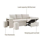 HYLEORY Canapé convertible en L avec lit gigogne, canapé-lit avec méridienne réversible pour salon, appartement, chambre, bureau