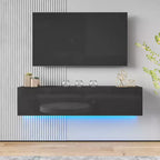 Meuble TV flottant mural Hommpa 55 LED pour téléviseurs jusqu'à 63 pouces avec rangement caché