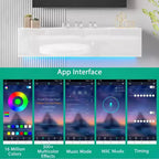 Meuble TV flottant mural Hommpa 55 LED pour téléviseurs jusqu'à 63 pouces avec rangement caché