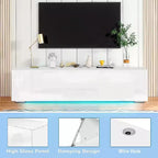 Meuble TV flottant mural Hommpa 55 LED pour téléviseurs jusqu'à 63 pouces avec rangement caché
