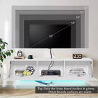 Meuble TV flottant mural Hommpa 55 LED pour téléviseurs jusqu'à 63 pouces avec rangement caché