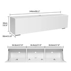 Meuble TV flottant mural Hommpa 55 LED pour téléviseurs jusqu'à 63 pouces avec rangement caché