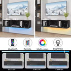 Meuble TV flottant mural Hommpa 55 LED pour téléviseurs jusqu'à 63 pouces avec rangement caché