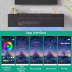 Meuble TV flottant mural Hommpa 55 LED pour téléviseurs jusqu'à 63 pouces avec rangement caché