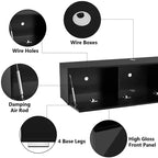 Meuble TV flottant mural Hommpa 55 LED pour téléviseurs jusqu'à 63 pouces avec rangement caché