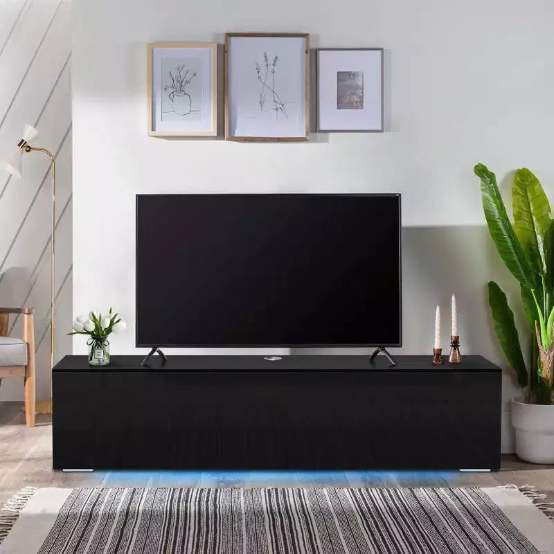 Meuble TV flottant mural Hommpa 55 LED pour téléviseurs jusqu'à 63 pouces avec rangement caché