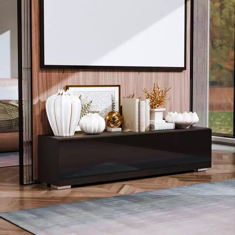 Meuble TV flottant mural Hommpa 55 LED pour téléviseurs jusqu'à 63 pouces avec rangement caché
