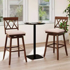 Costway Tabouret de bar 29" en bois Lot de 1/2/3/4 avec dossier incurvé Siège rembourré pivotant Chêne