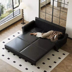 GDFStudio Mary Multi-Functional 93.7 Faux Leather Convertible King Size Sofa Bed with Nailhead Trim