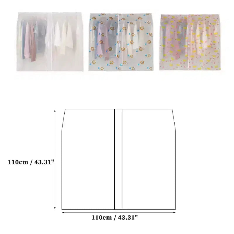 Sacs à vêtements Unique Bargains Housses de protection pour vêtements avec bandes adhésives