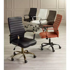 Chaise de bureau réglable en similicuir blanc Primero Studio 55D