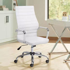Chaise de bureau réglable en similicuir blanc Primero Studio 55D