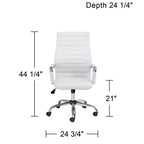 Chaise de bureau réglable en similicuir blanc Primero Studio 55D