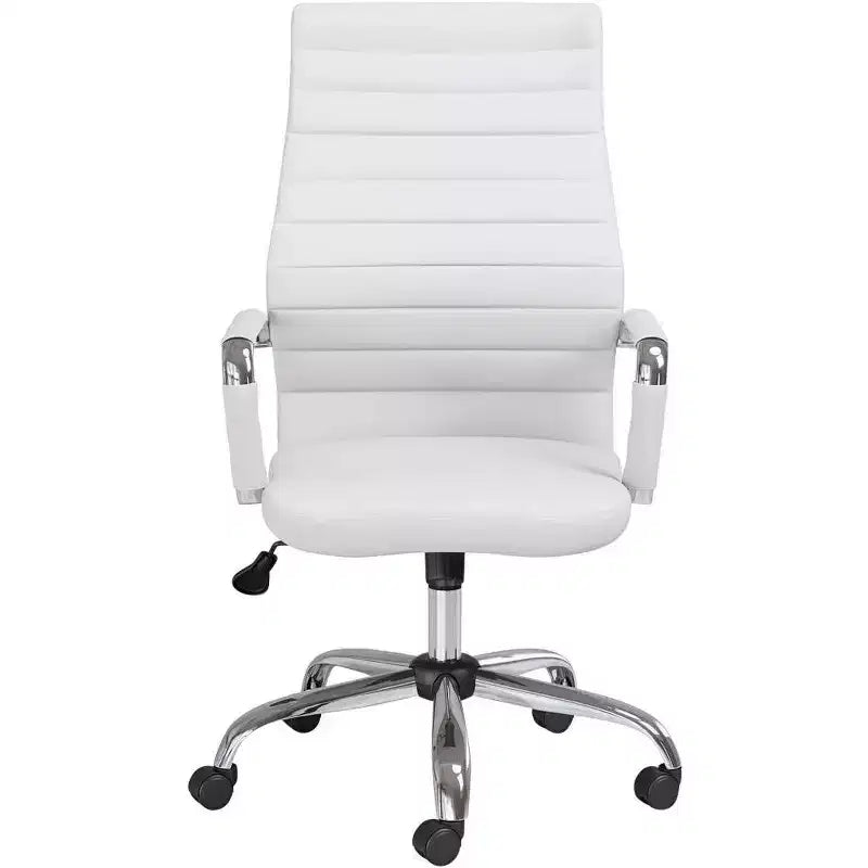 Chaise de bureau réglable en similicuir blanc Primero Studio 55D