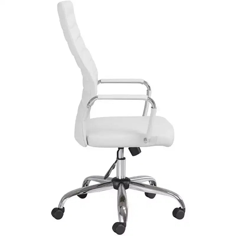 Chaise de bureau réglable en similicuir blanc Primero Studio 55D