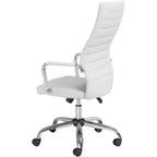 Chaise de bureau réglable en similicuir blanc Primero Studio 55D