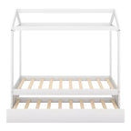 Lit cabane décorable Whisen avec lit gigogne – Blanc