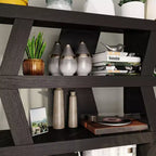 Famapy Étagère ouverte Étagère décorative Forme unique Rangement multifonctionnel Noir