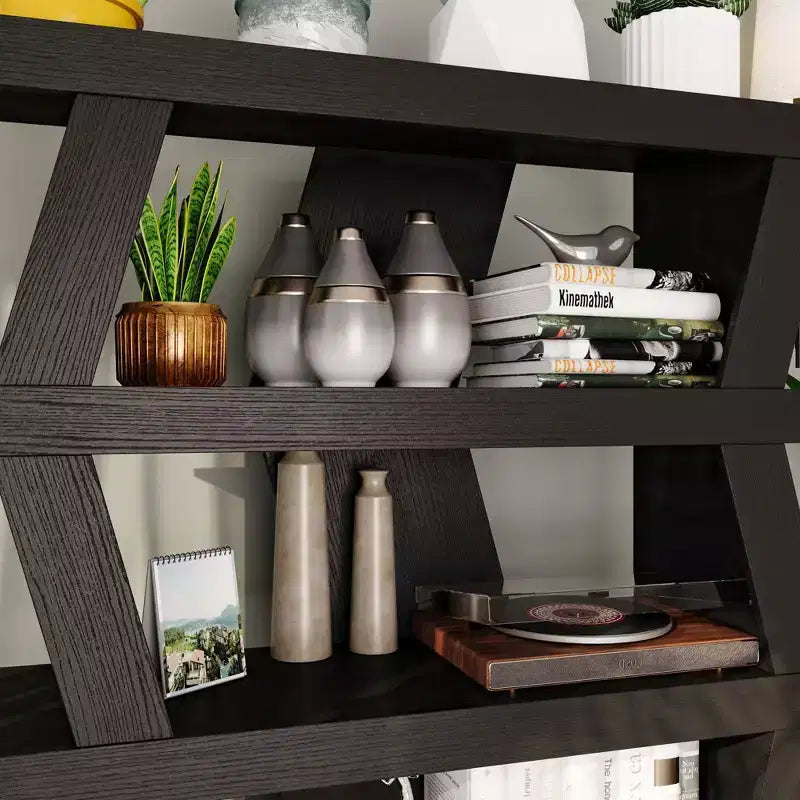 Famapy Étagère ouverte Étagère décorative Forme unique Rangement multifonctionnel Noir
